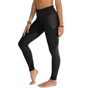 UPLEVEL Friction Hot Yoga Pants Leggings Silicone Grip High Rise Small Black EUC